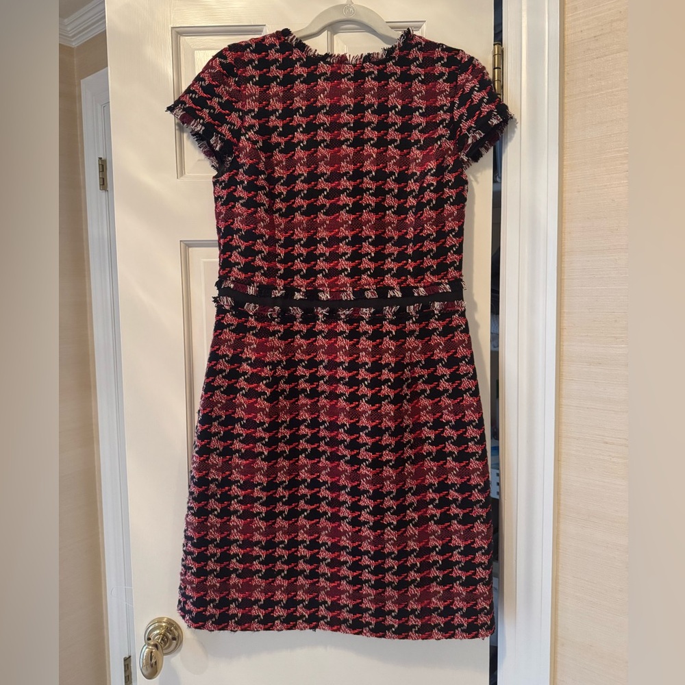 HOBBS (6) short sleeve tweed zipper dress